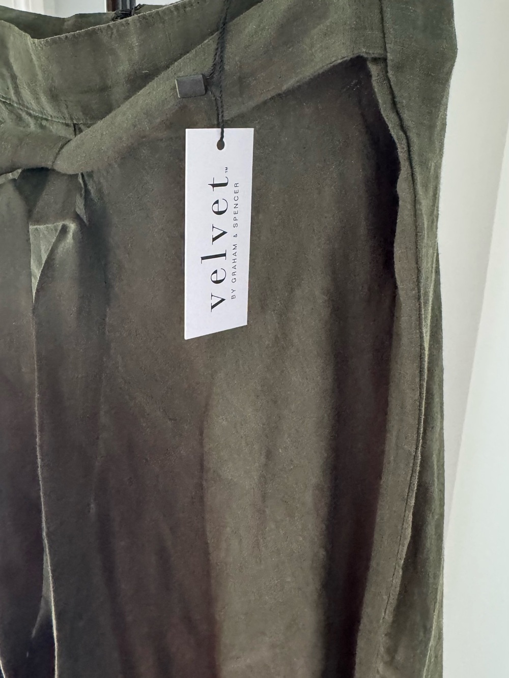 Velvet by Graham & Spencer Hunter Green Midi Wrap Linen Skirt - Picture 12 of 16